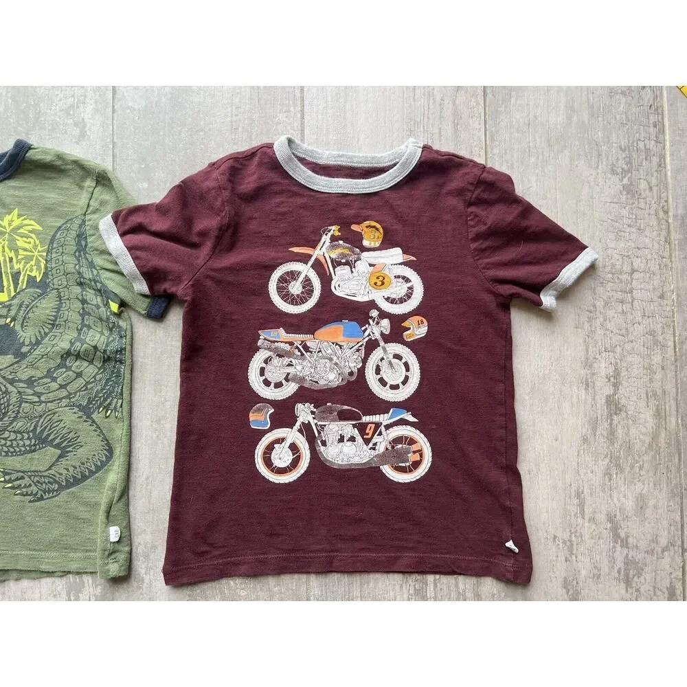 GAP Lot Set of 2 Boys Kid Youth Short Sleeve Casual Graphic T-Shirt School S 6-7